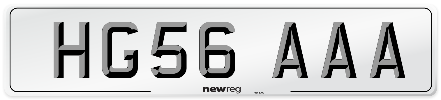 HG56 AAA Number Plate from New Reg